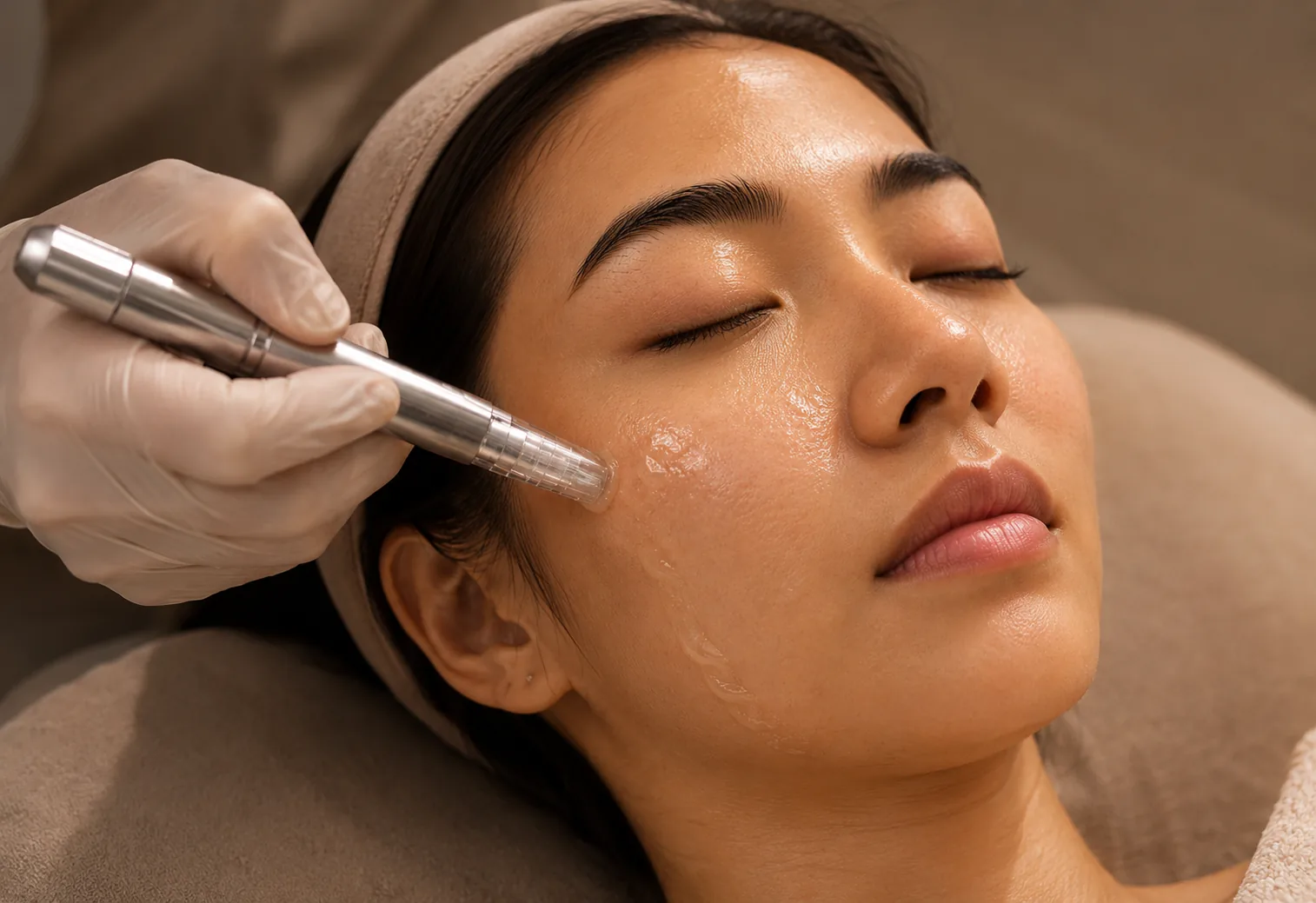 Ritually skin needling facial treatment