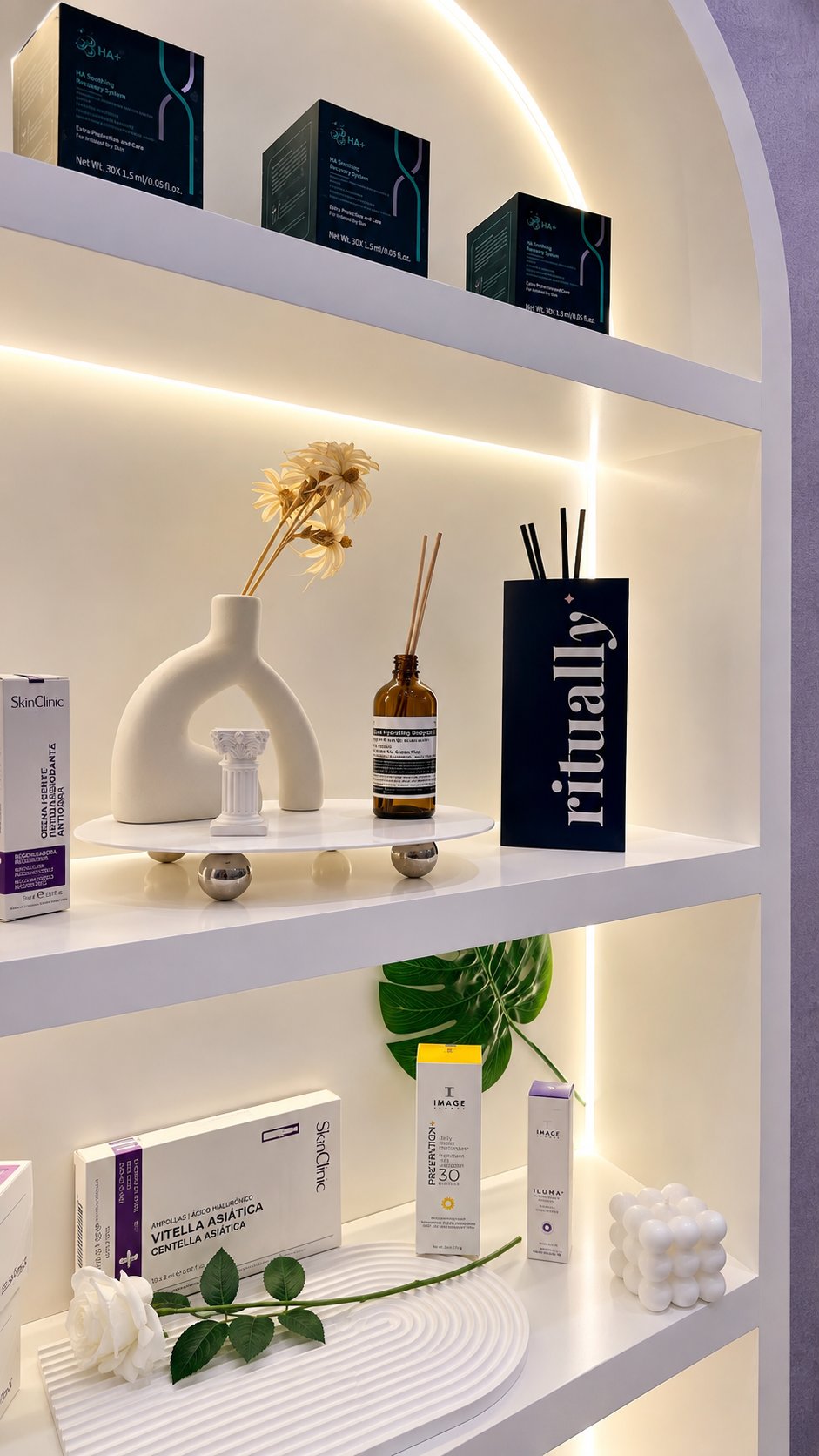 The illuminated Ritually product display and brochure