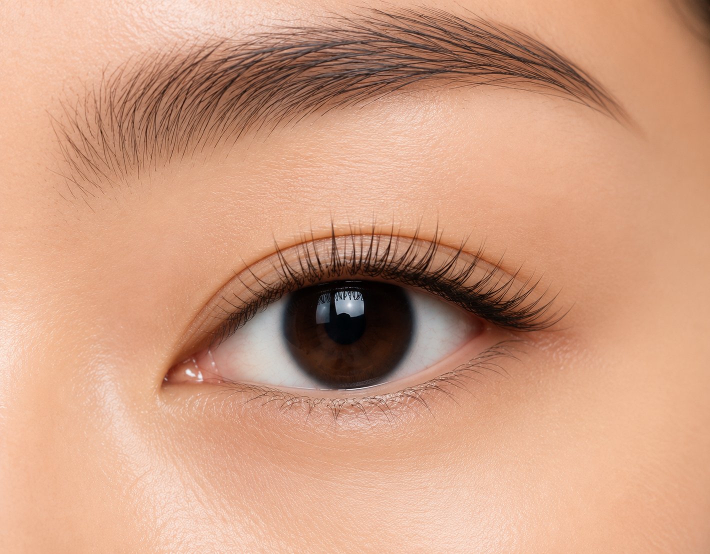 Natural lash extension look