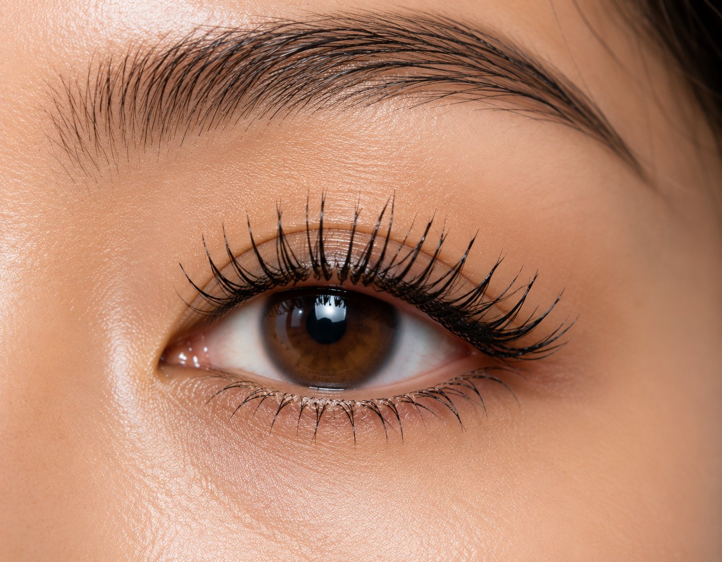 Wet lash extension look