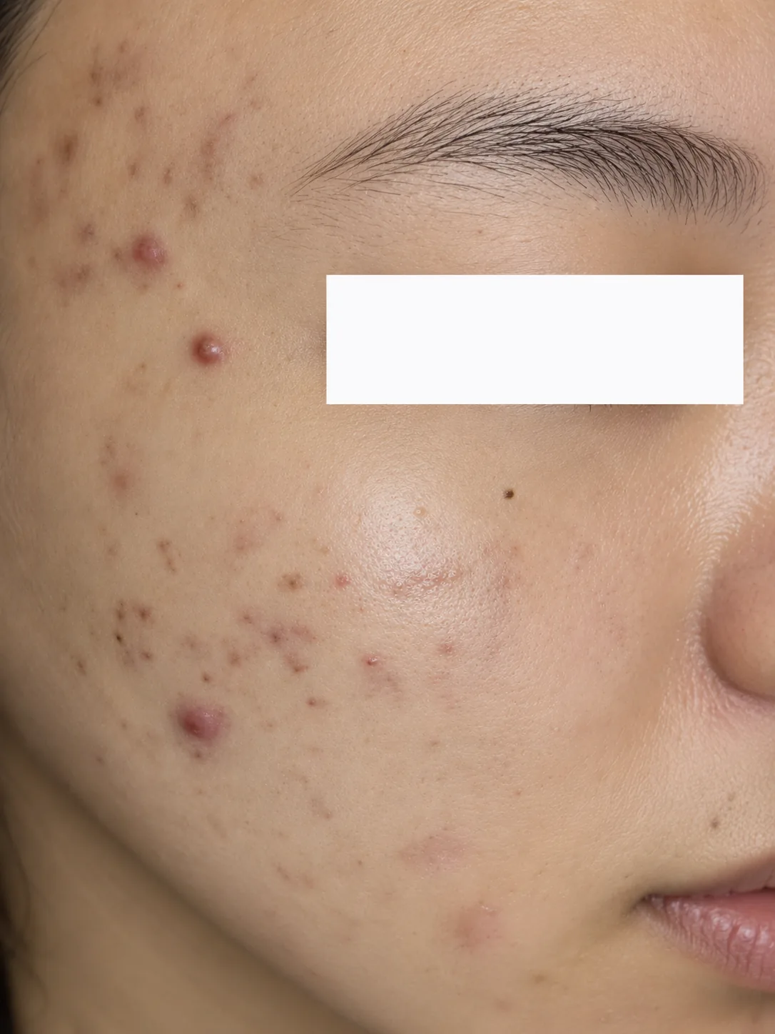 Before brightening peel treatment