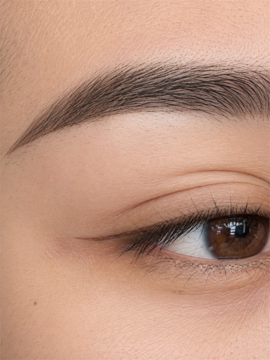 After brow embroidery treatment